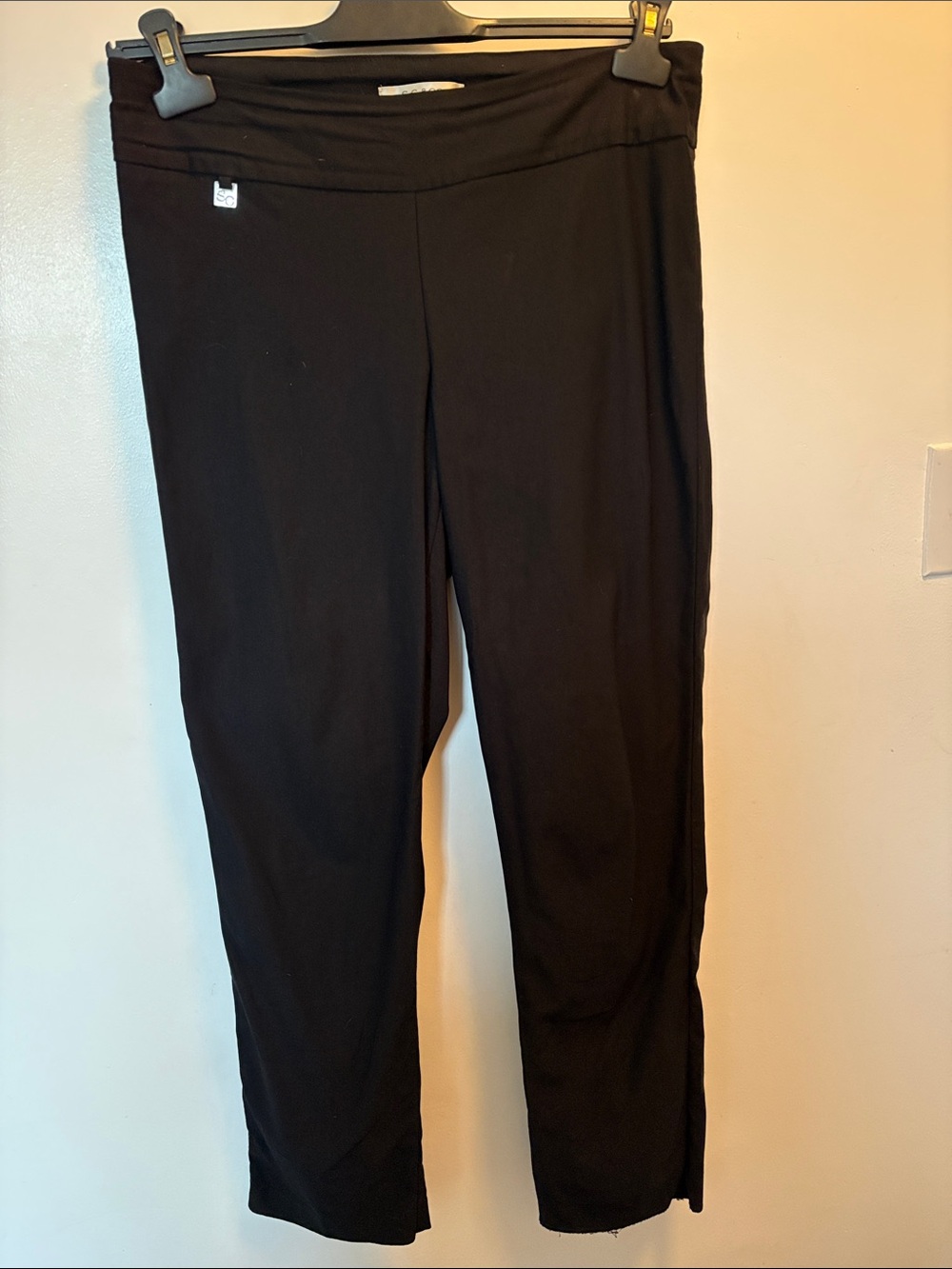 Black Fold-Over Waist Cropped Leggings